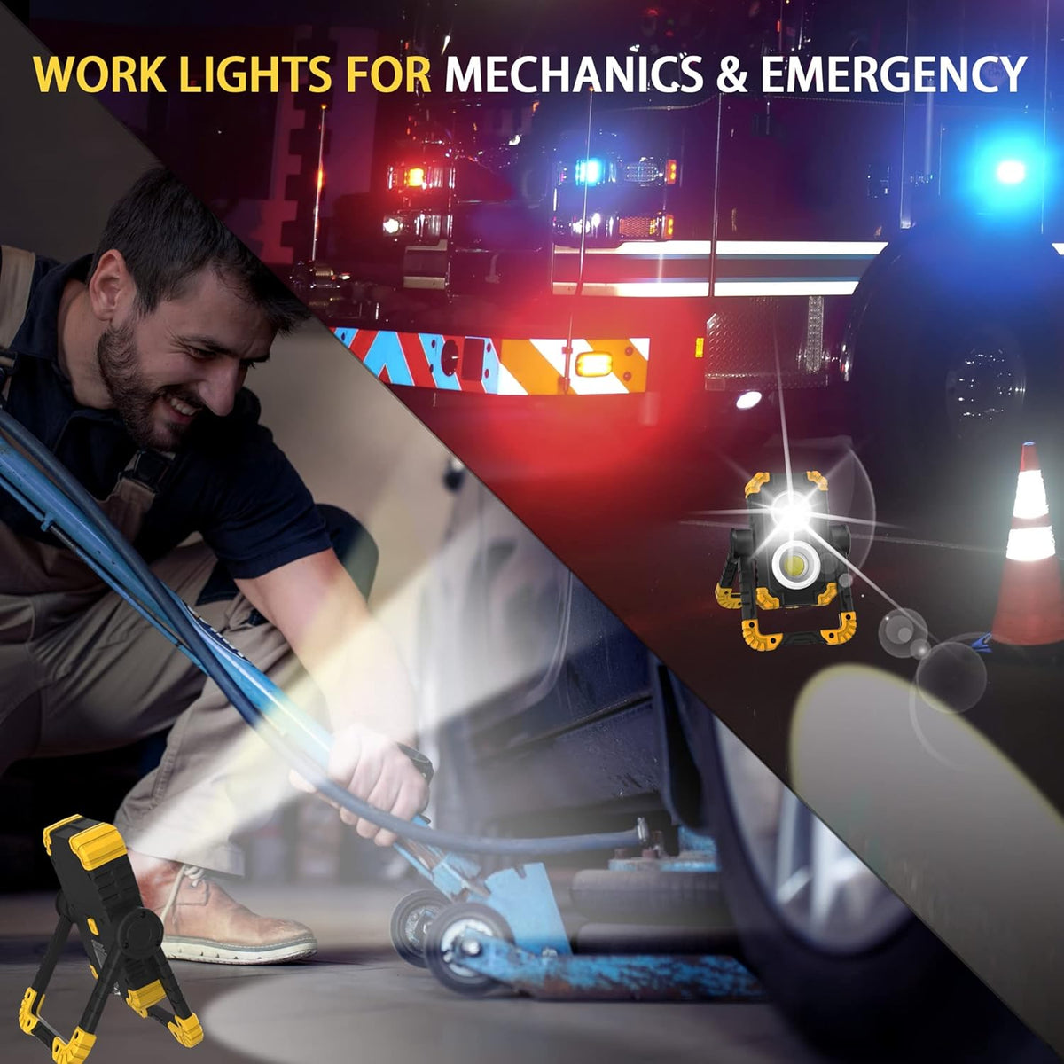 3000 Lumen 30W Rechargeable Cob & XPG LED Work Light A910865