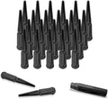14x1.5 7-Spline Spike Wheel Lug Nuts M14-1.5 Conical Seat Solid Steel Black X684