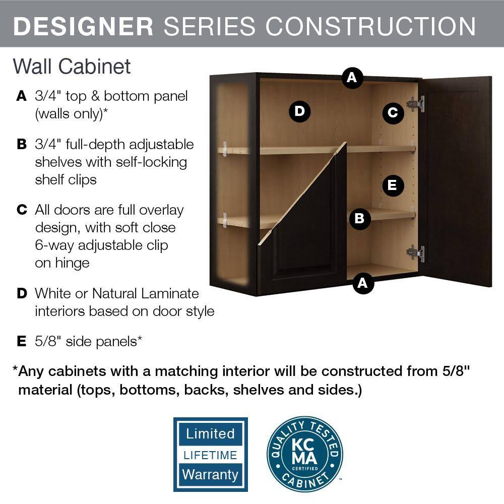 30x30x12 in. Wall Kitchen Cabinet in Espresso, Brown L445322