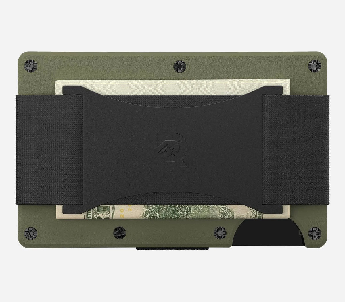 Matte Olive Aluminum Cash Strap Wallet W91210