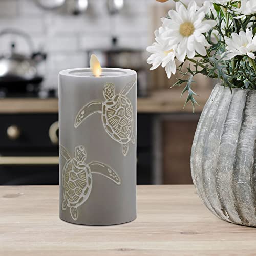 White Pinecone Flameless LED Candle Pillar (3" x 6.5") A45695