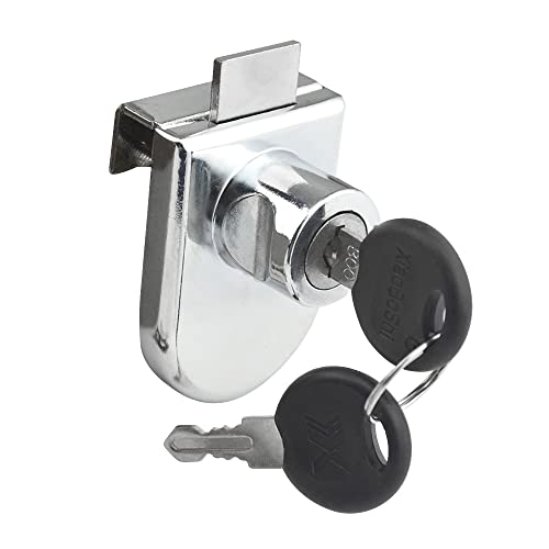 4Pack Zinc Alloy Double Glass Door Display Lock Cabinet Lock with 2 Alike Keys for 4.5-8mm Glass Door B828455