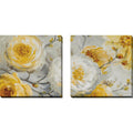 Yellow Acrylic Painting Print on Wrapped Canvas F353