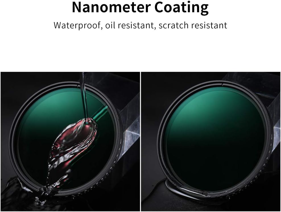 77mm Variable Neutral Density Filter ND8-ND2000 Adjustable with Multi-Layer Coatings G447
