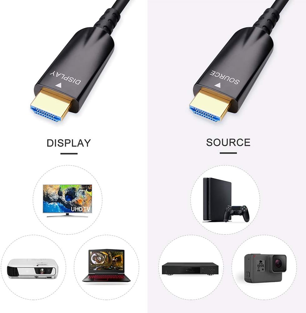 328 Feet Fiber Optic HDMI Cable 4K 30Hz 1080p 60Hz Black V696074