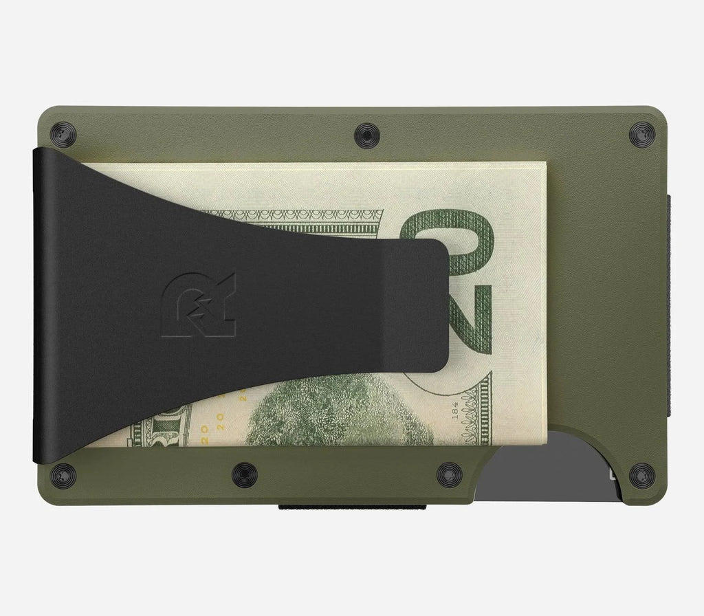 Matte Olive Aluminum Cash Strap Wallet W91210