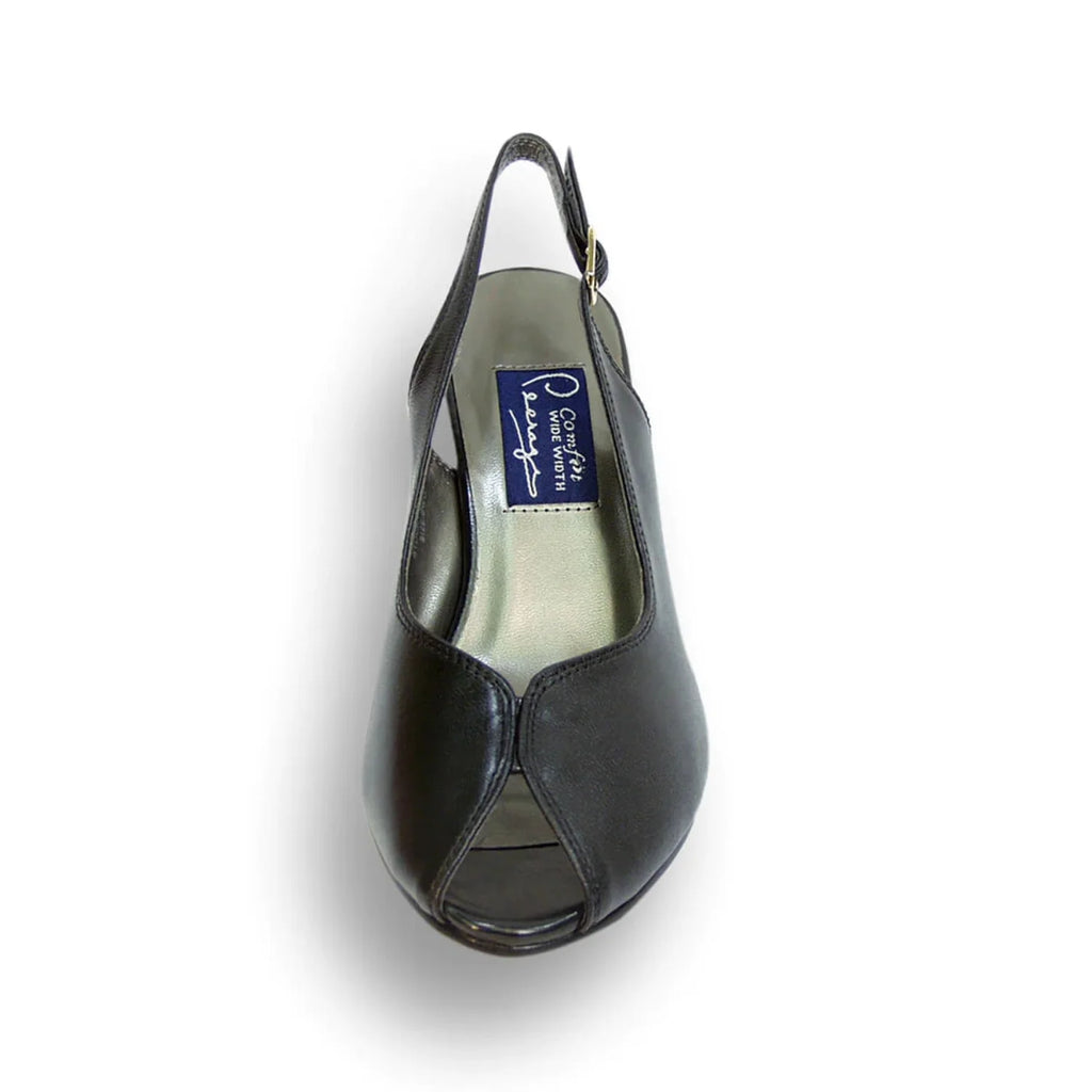Wide Width Leather Slingback Pumps F46331