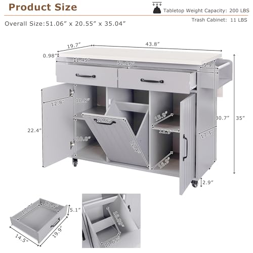 Black Farmhouse Kitchen Island with Power Outlet and Drop Leaf Q884226