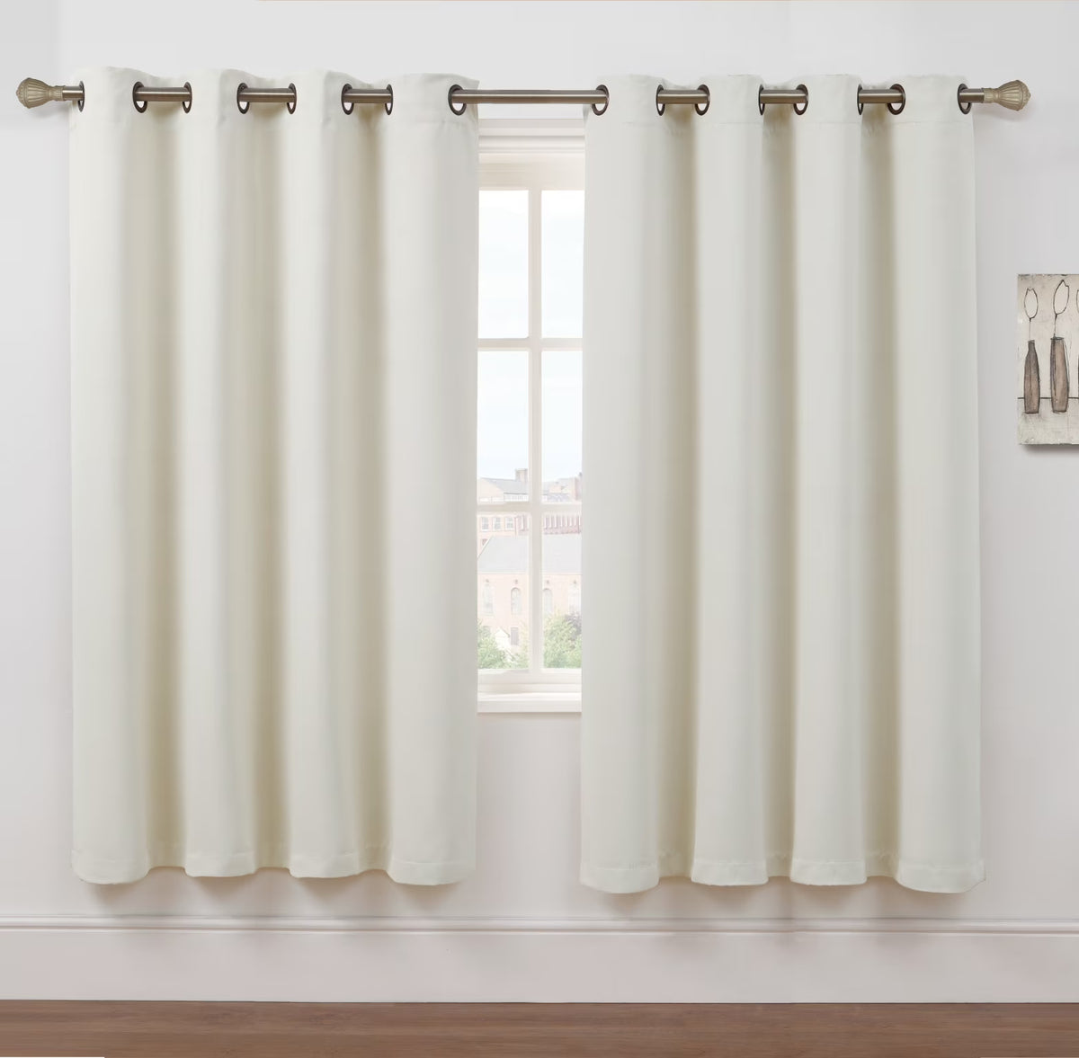 Beige 63 in. Length Blackout Curtains A365