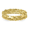 18K Gold-Plated Sterling Silver Carved Band L2375