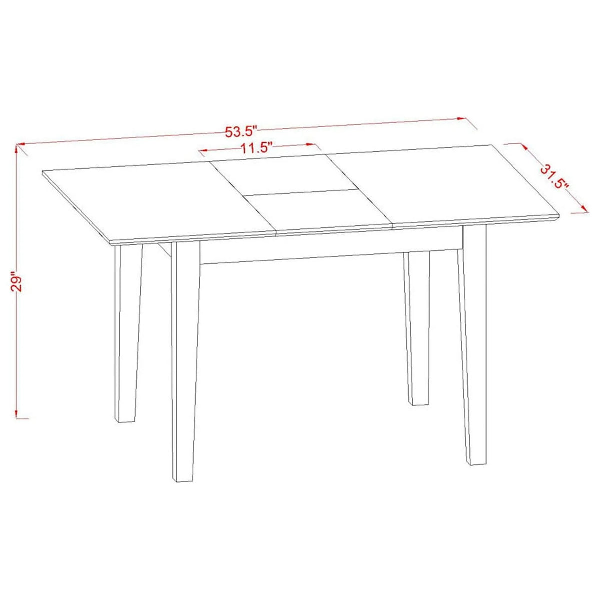 5 Piece Wood Dining Set P9466
