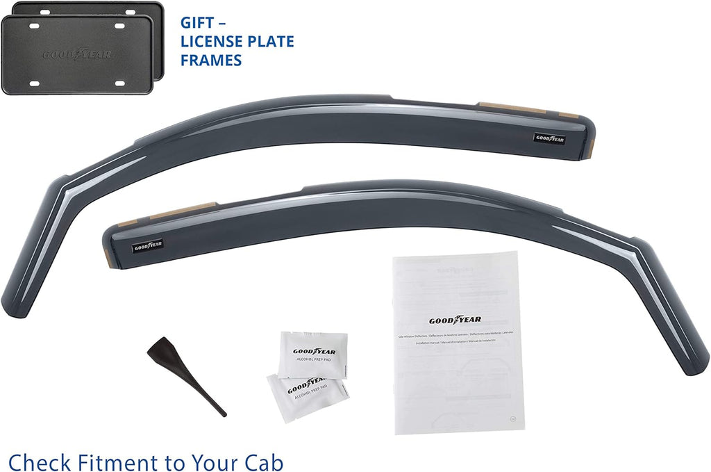 Shatterproof in-Channel Window Deflectors for Toyota Tacoma 2016-2022 Access Cab, 2 pcs I63155