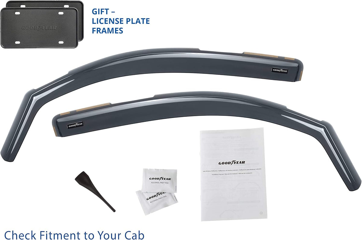 Shatterproof in-Channel Window Deflectors for Toyota Tacoma 2016-2022 Access Cab, 2 pcs I63155