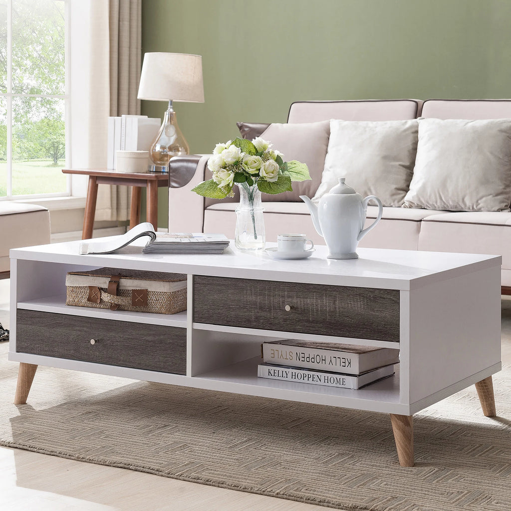 White 2-Drawer Coffee Table P452396
