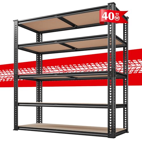 40" W 5 Tier Metal Shelving 2500LBS R9543