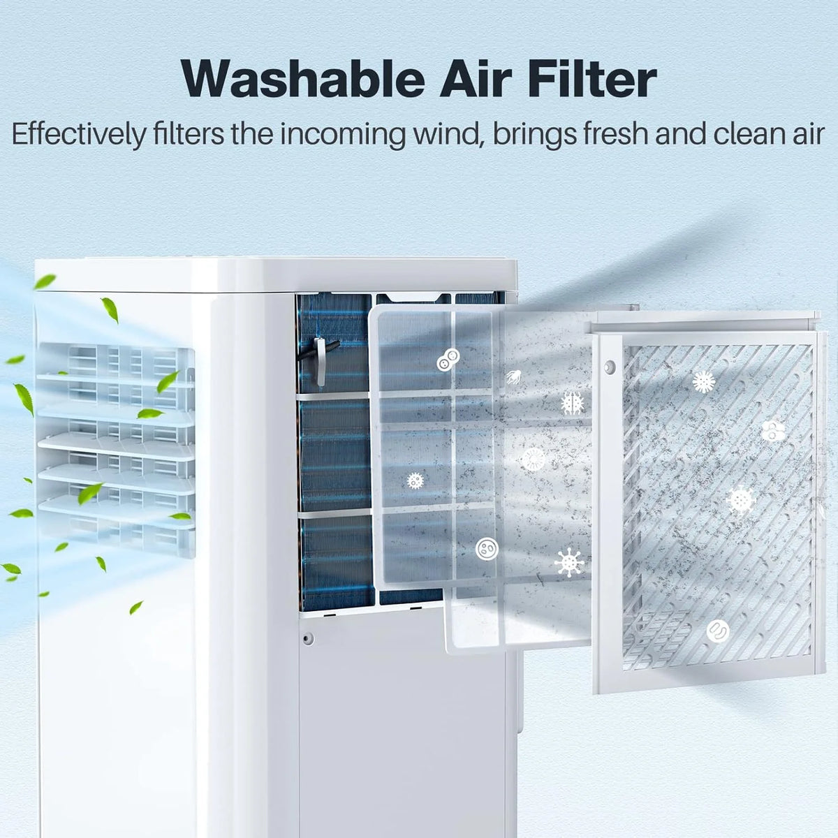 8000 BTU Portable AC Unit with Dehumidifier & Fan Modes, Remote Control, Window Mount Kit A823