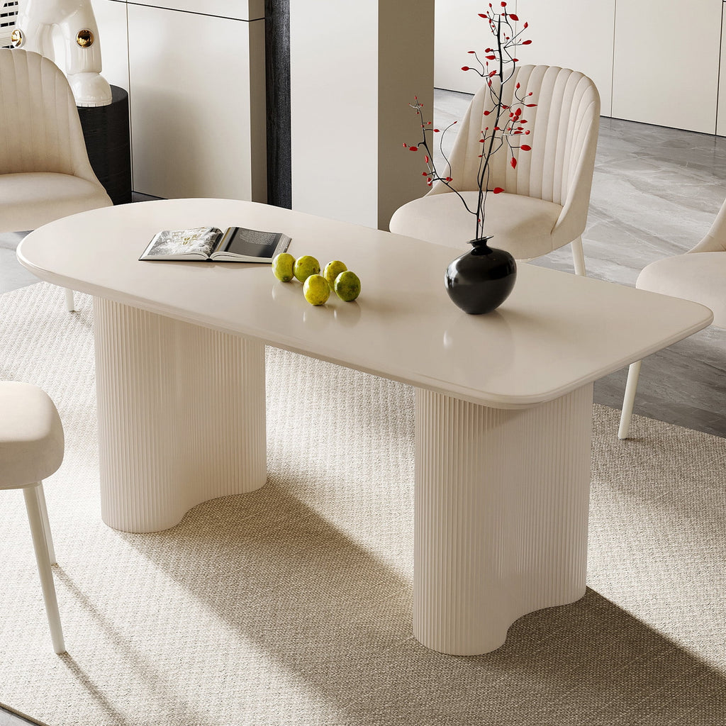 70.86'' Oval White Dining Table T60966