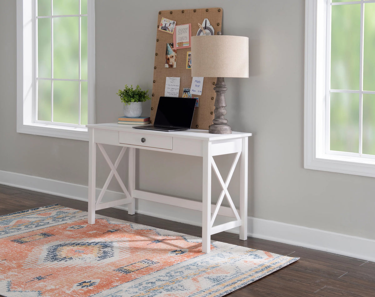 Antique White Single Drawer Writing Desk G708119