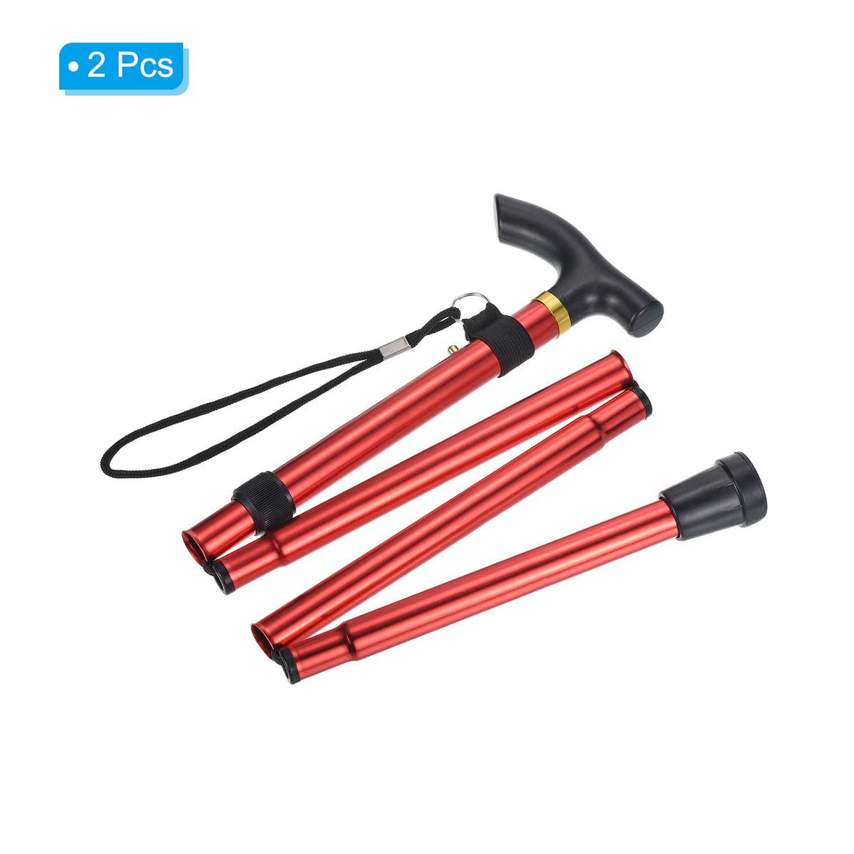 Red Aluminum Alloy Trekking Poles 2 Pack Z486189