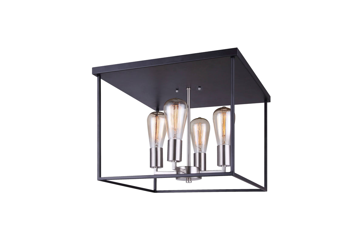 Black 4 Light Flush Mount B3302
