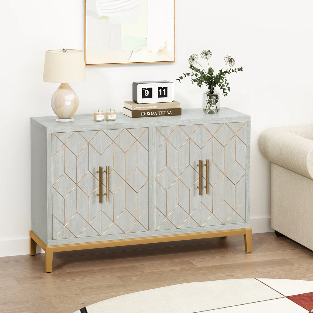 Green Accent Cabinet with Gold Trim H48920