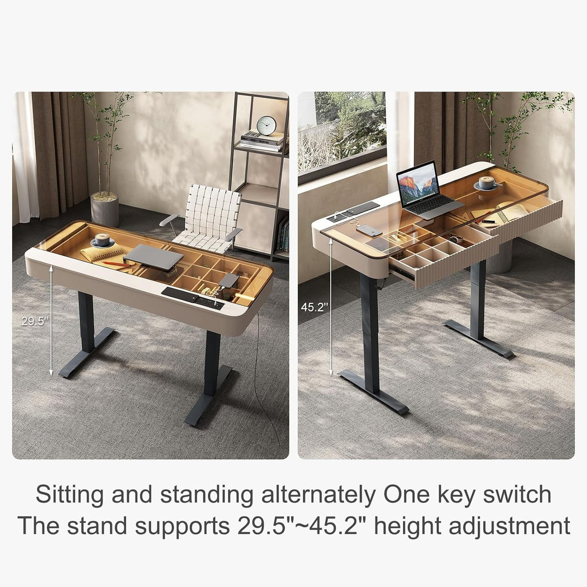 Electric Standing Desk with Drawer V7342