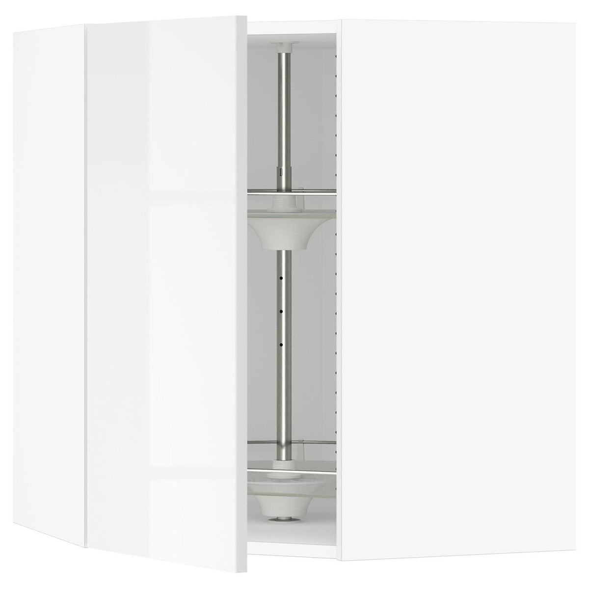 White Corner Wall Cabinet with Carousel, 26x15x30 R428