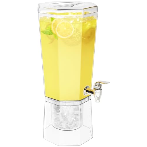 1 Gallon Clear Plastic Drink Dispensers with Stand, 2 Pcs Z798048