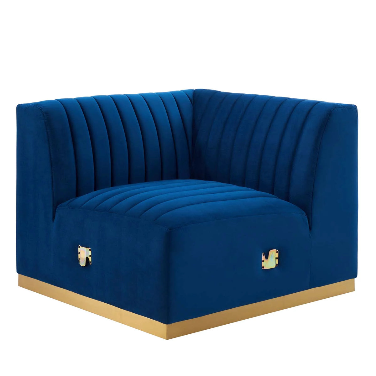 Gold Navy Velvet 5-Piece Sectional Z765703