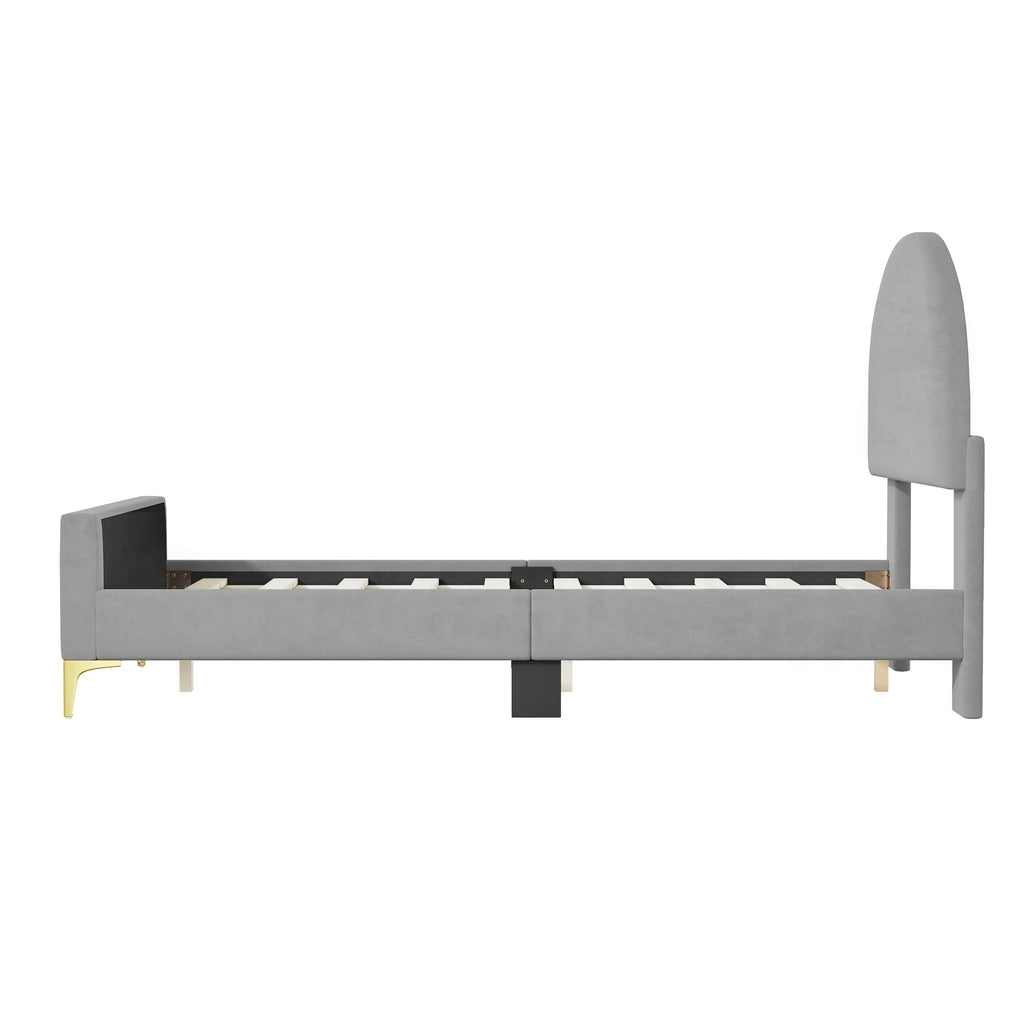 Twin Size Velvet Platform Bed K7900