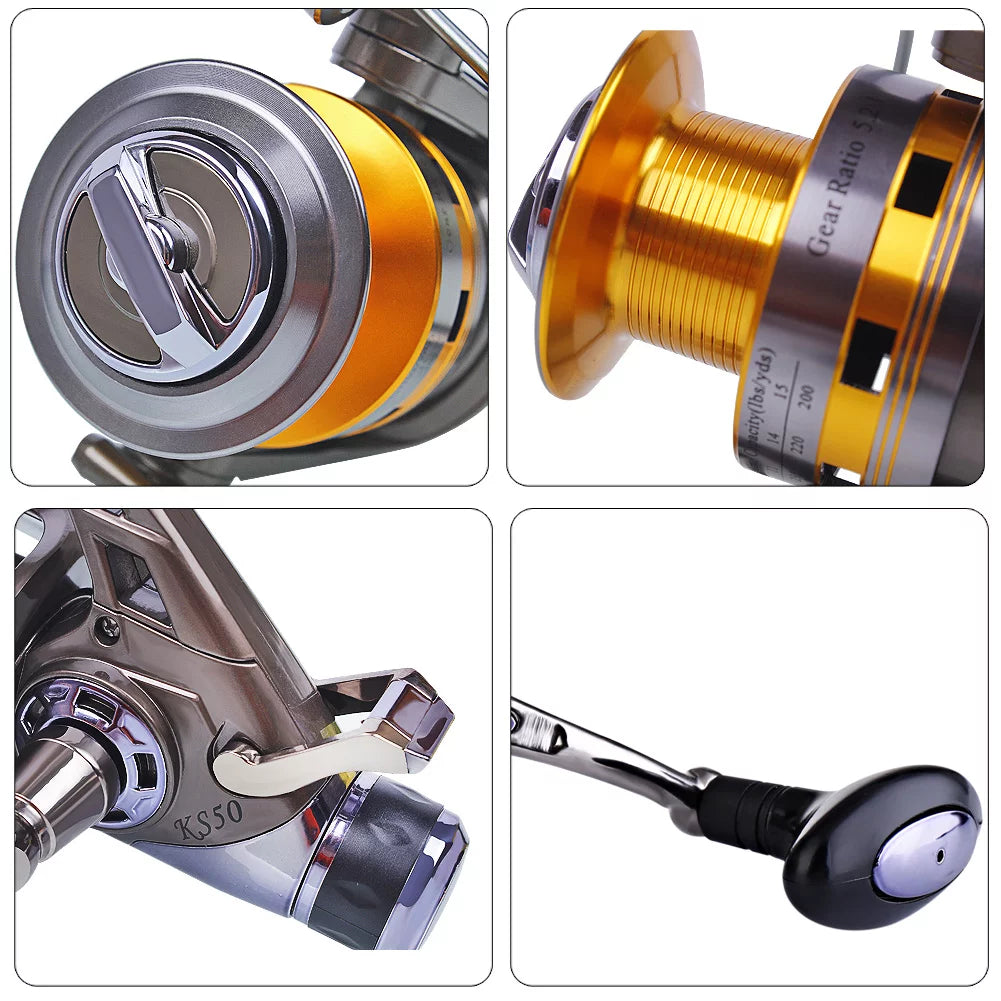 Carp Fishing Reel 9+1 Stainless Steel BB Bait Feeder Spinning Reel S87135