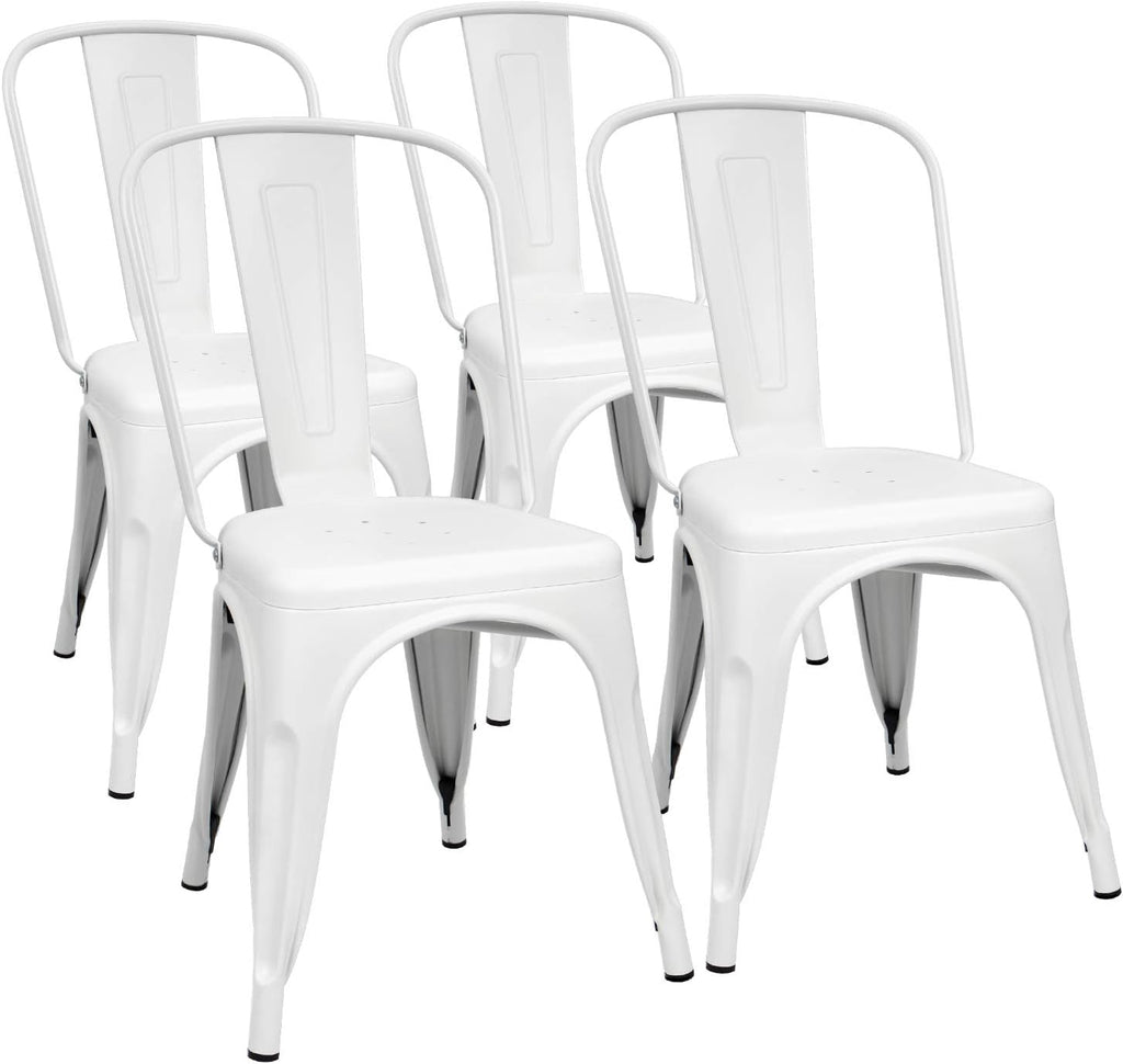 Metal Dining Chairs Set of 4 (Black) E108