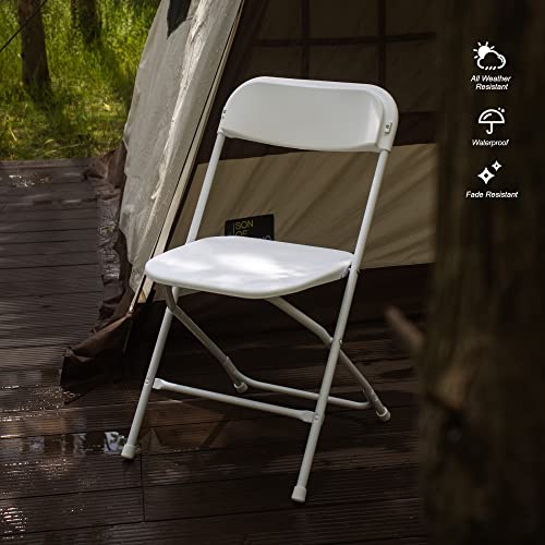 10 Pack White Plastic Folding Chair with Steel Frame X4560