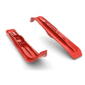 Pair of Lava Red Snowmobile Skis D2373