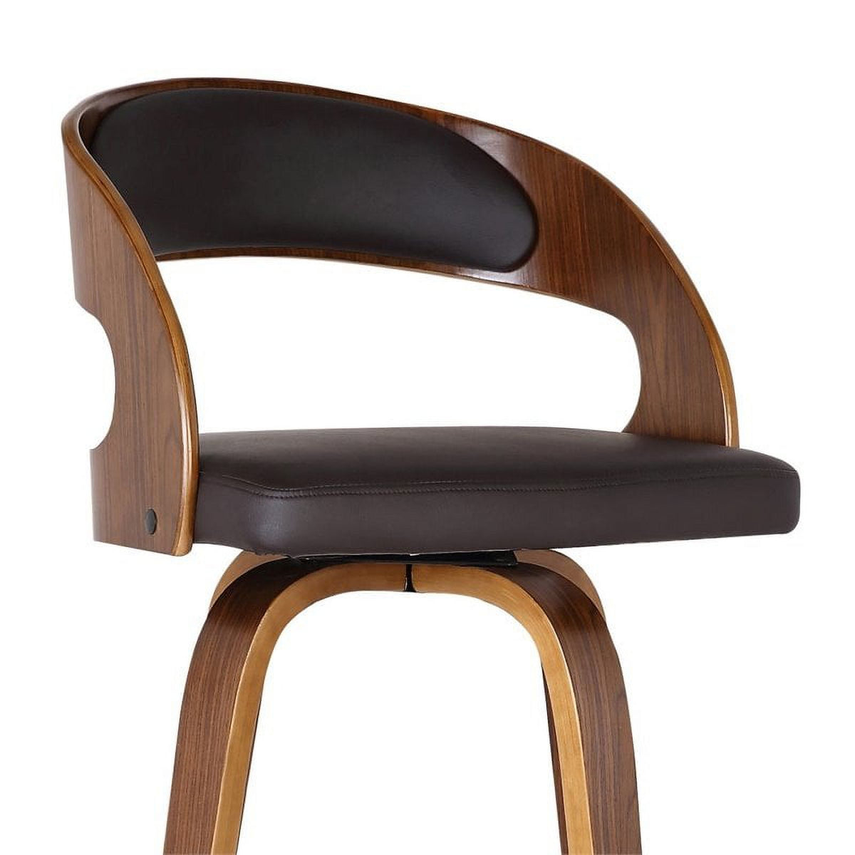 26" Wood Faux Leather Counter Stool in Brown T47130