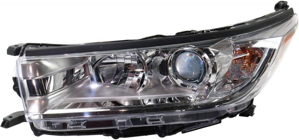 Smoked Chrome Accent Headlight with Bulbs for Toyota Highlander J803485