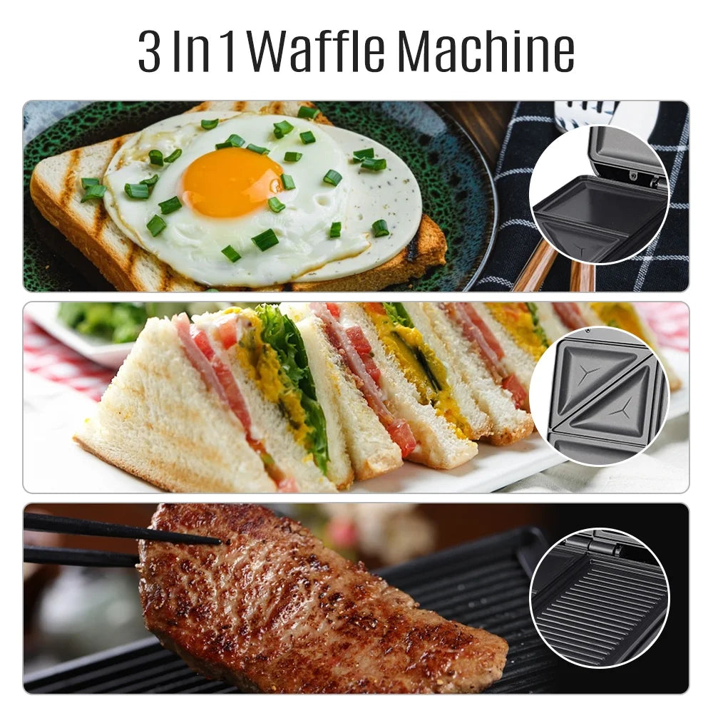 1400W Non-Stick Waffle Maker Electric Grill Machine P80431