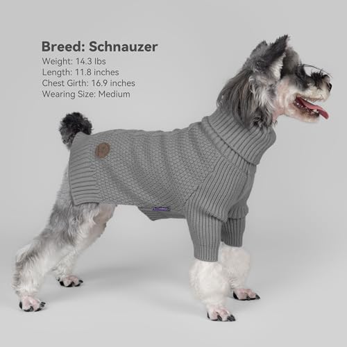 Dog Christmas Sweater Turtleneck Soft Knitted Long Sleeves Burgundy 2XL K21334