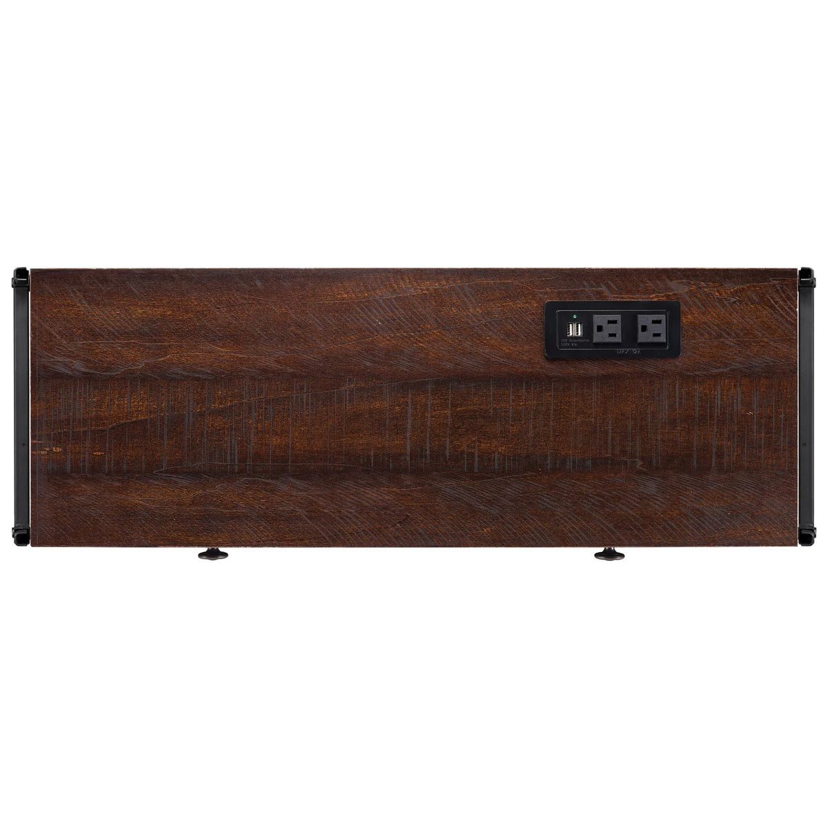 5 Shelf Bookcase with USB, AC Power Outlets and Drawer, Walnut T48641