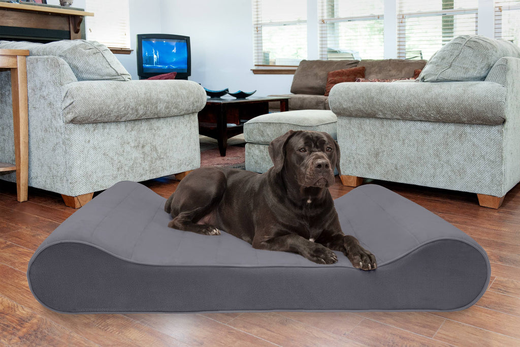 Giant Gray Memory Foam Pet Bed for Dogs u0026 Cats M473