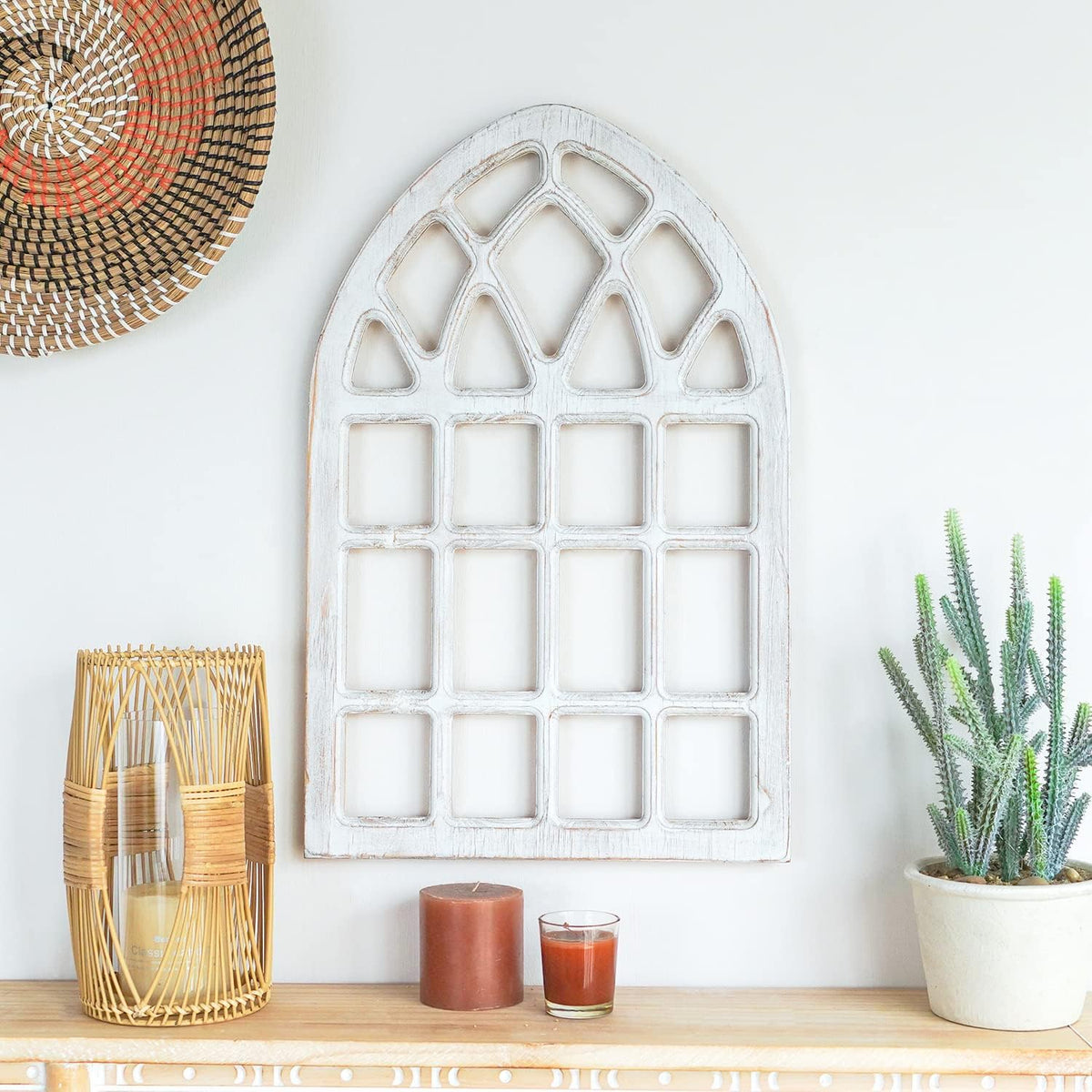 White Arch Wooden Wall Decoration Pack of 2 F82957
