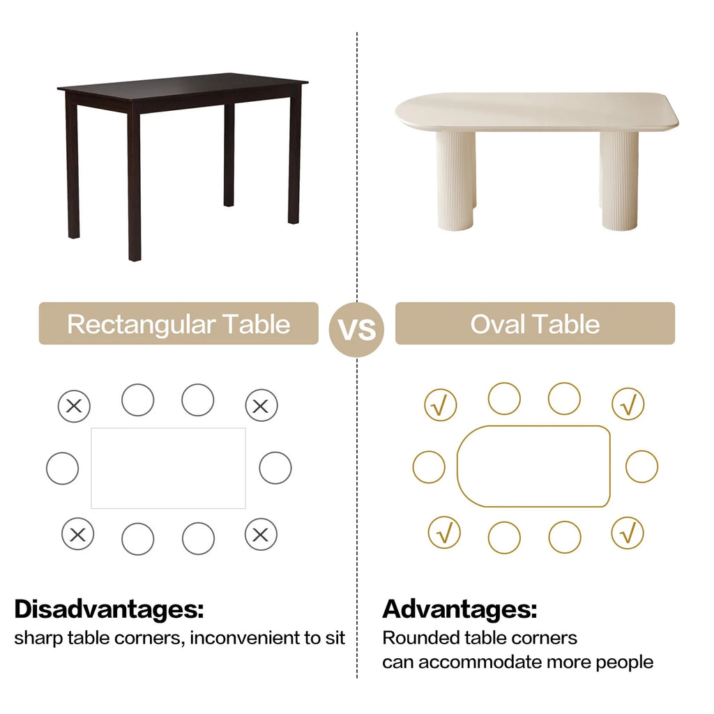 70.86'' Oval White Dining Table T60966