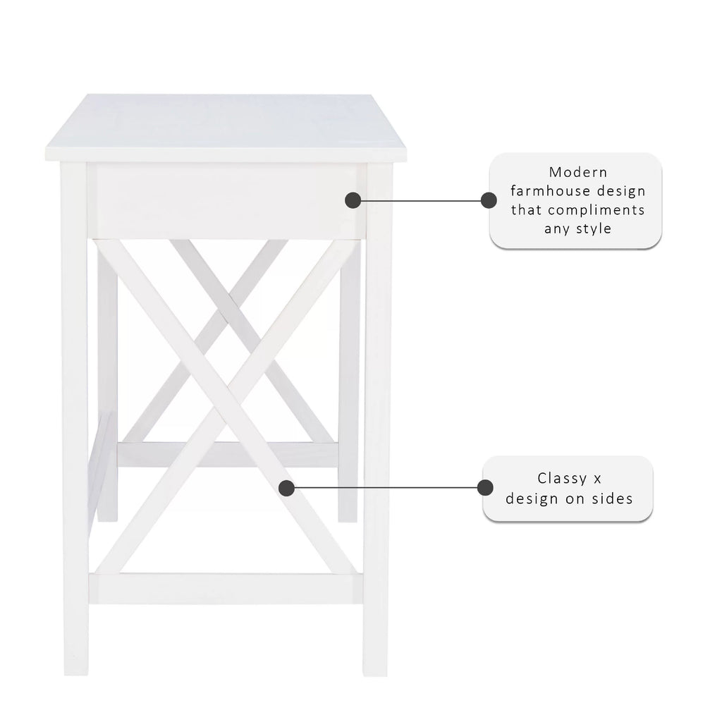 Antique White Single Drawer Writing Desk G708119