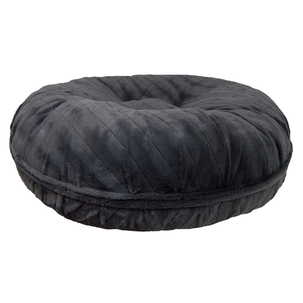 XS Gray Faux Fur Bagel Pet Bed E261159