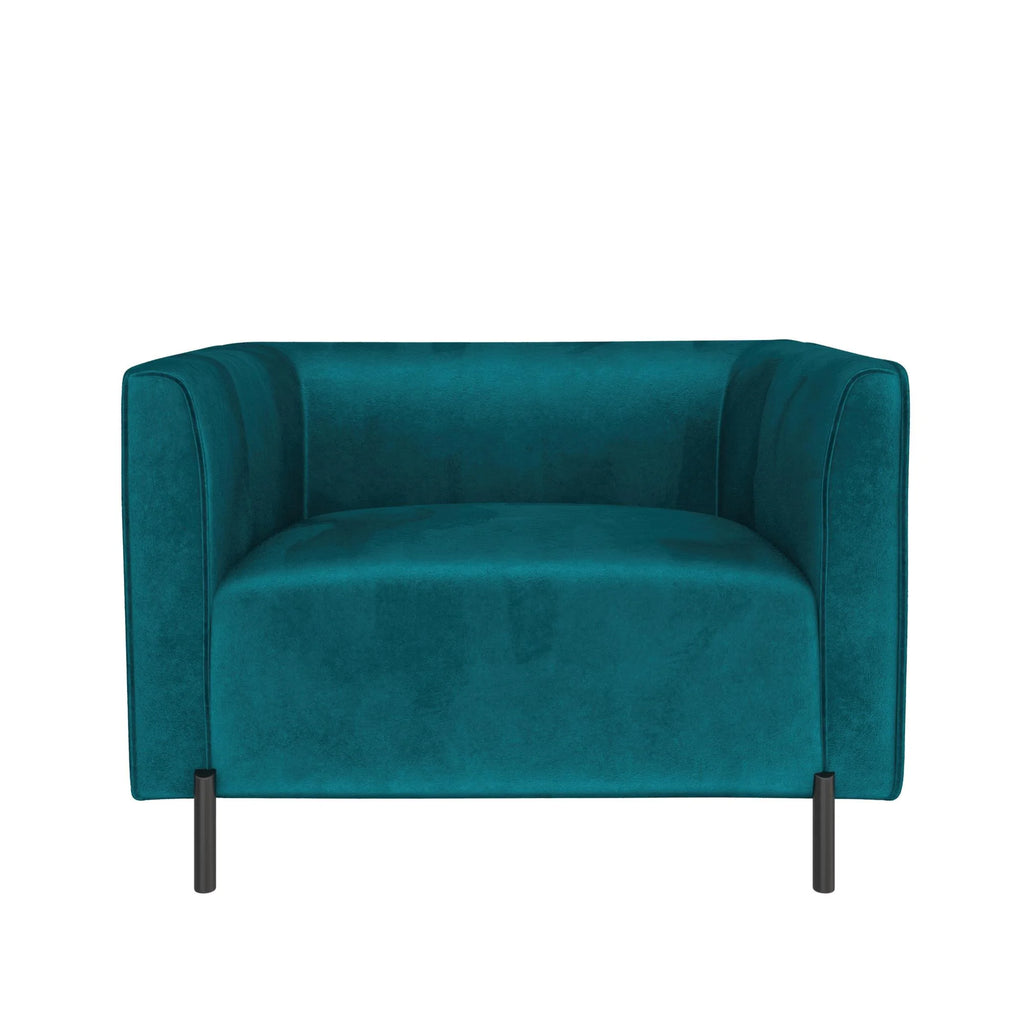 Emerald Green Velvet Upholstered Accent Chair and a Half O4604