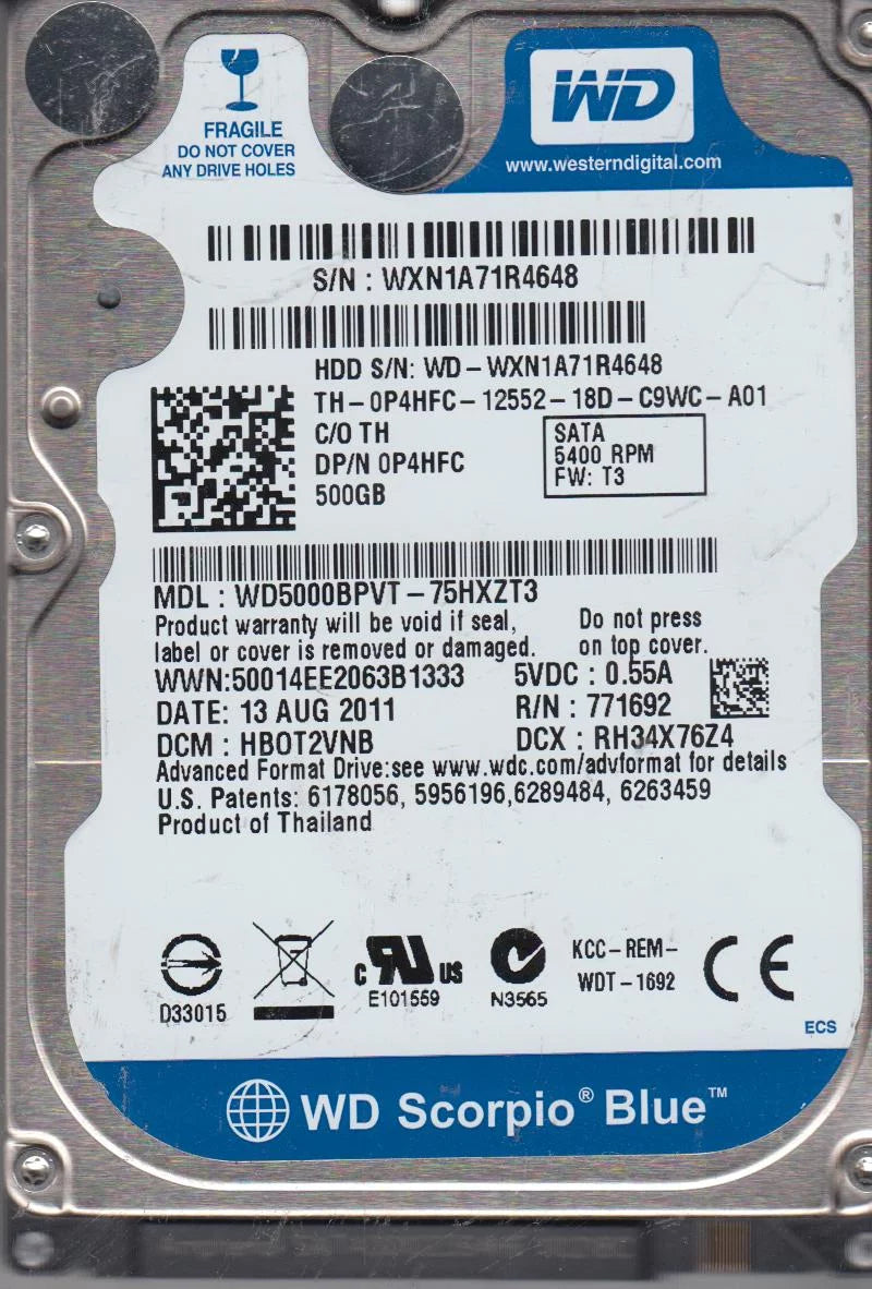 500GB SATA 2.5 Hard Drive E56886