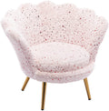 Pink Faux Fur Kids Sofa Chair with Gold Legs F88396