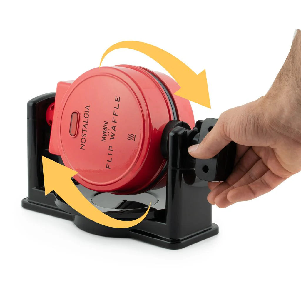 Red Flip Belgian Waffle Maker D8407