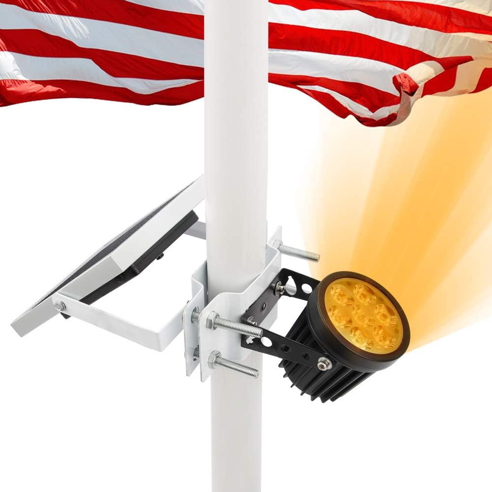 Solar Flagpole Light, IP65 Waterproof, Cool White X81285