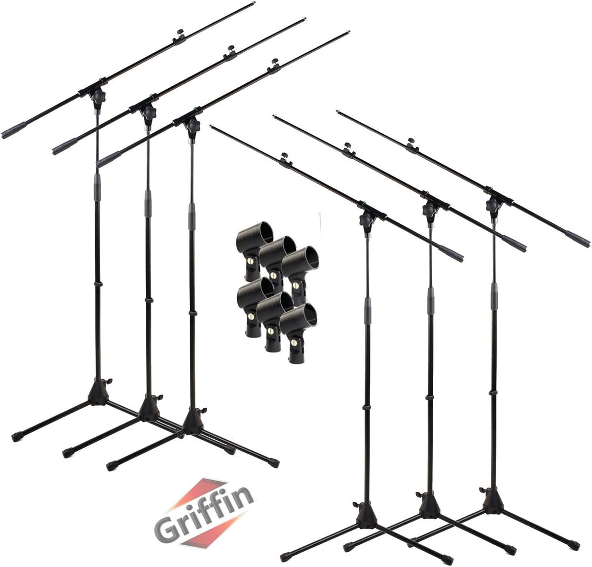 Microphone Boom Stand with Mic Clip Adapter (Pack of 6) I373